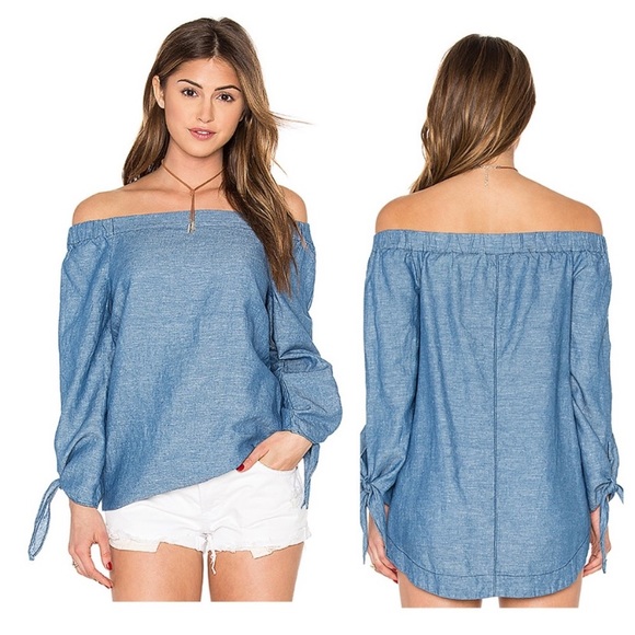 Free People Tops - Free People Off the shoulder chambray blouse - M